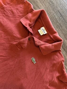 Lacoste Polo Shirt Men's 8 3xl Red Short Sleeve 100% Cotton Knit 5191L Classic